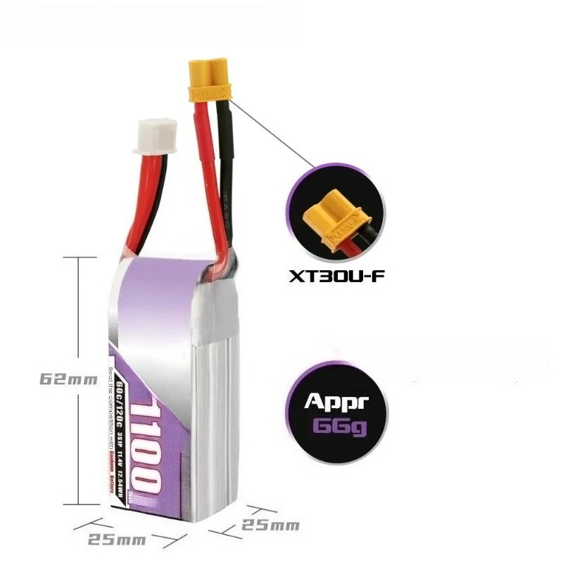 3S 1100mAh 60C/120C 11,4 V Lip - Drone Battery 3S reseña y precio