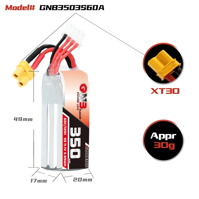 Batería LiPo SWZY 3S 11.1V 350 - Drone Battery 3S reseña y precio